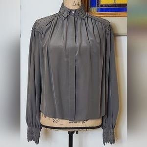 Vintage Silk Rock and Roll 1980s Blouse shirt